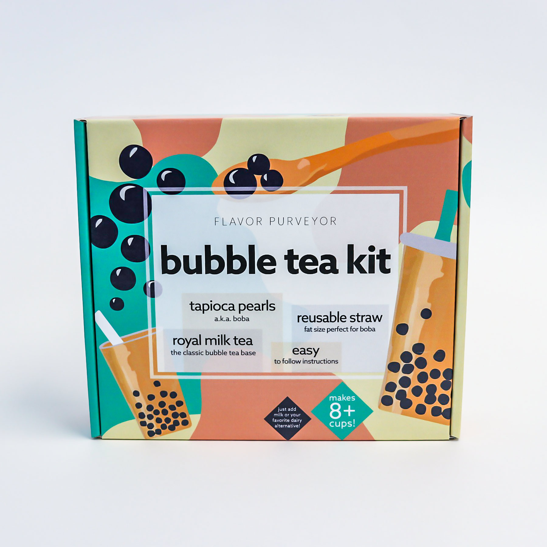 DIY Bubble Tea Kit | 4 Servings, Flavor: Red Guava