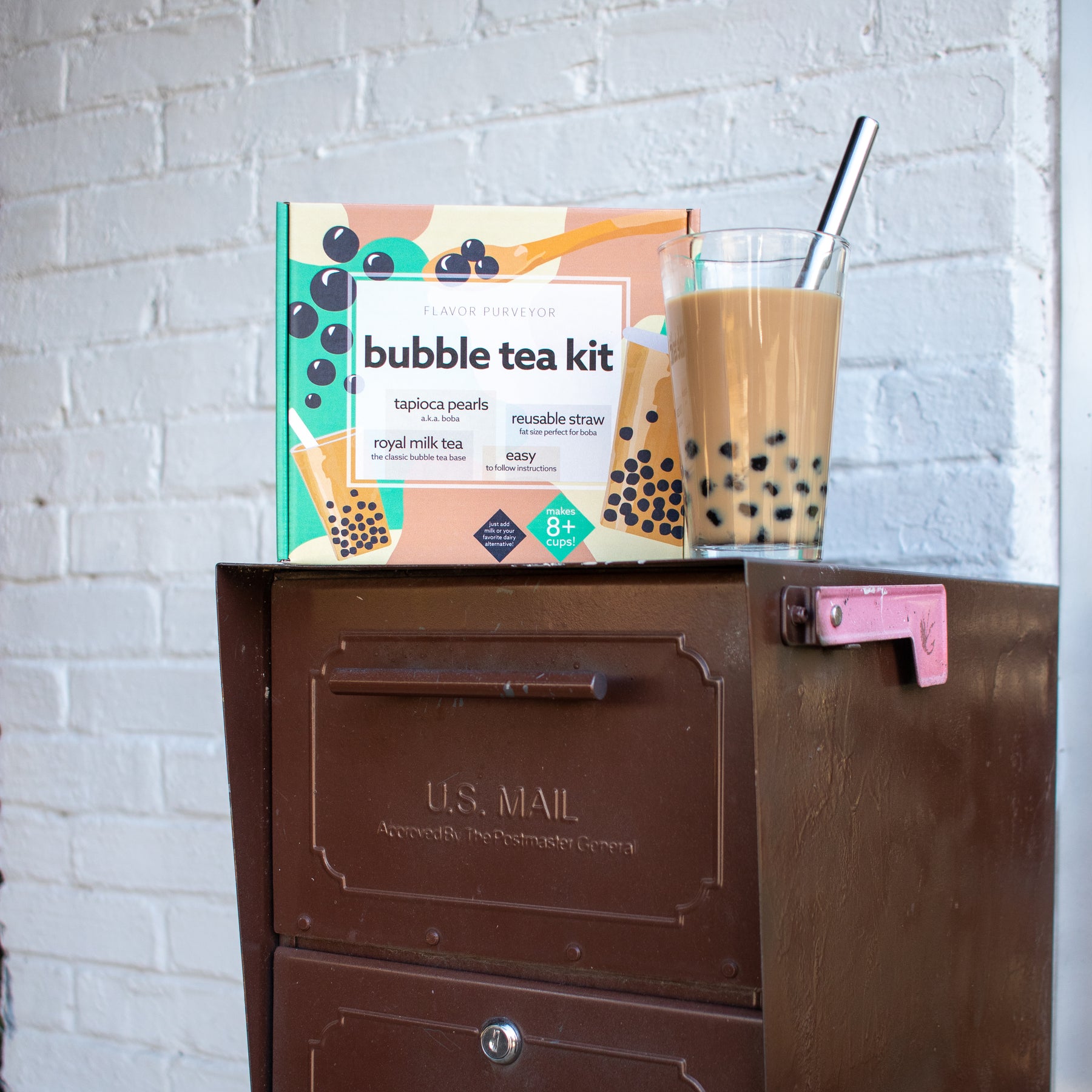  Bubble Tea Kit, Easy DIY Boba Tea Kit, Includes Tapioca Boba  Pearls, Royal Milk Loose Tea Leaves and 2 Reusable Straws, Dairy-Free and  Vegan Bubble Tea Kit - Flavor Purveyor 